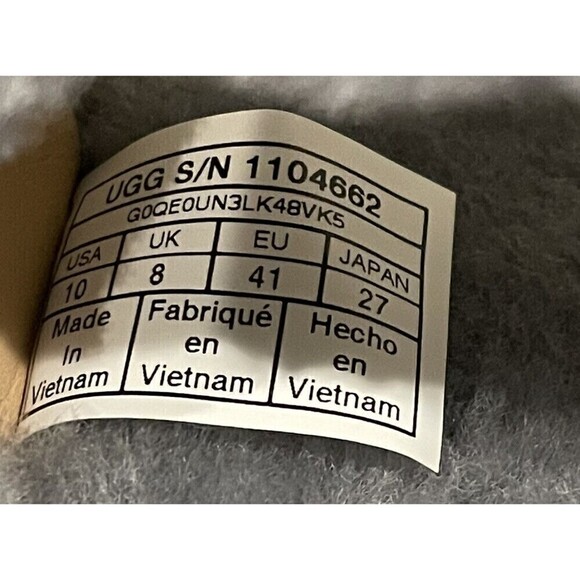 UGG Fuzz Yeah Womens Gray Sheepskin Platform Slides Slippers 1104662 Sz 10 NWOB - Picture 15 of 16